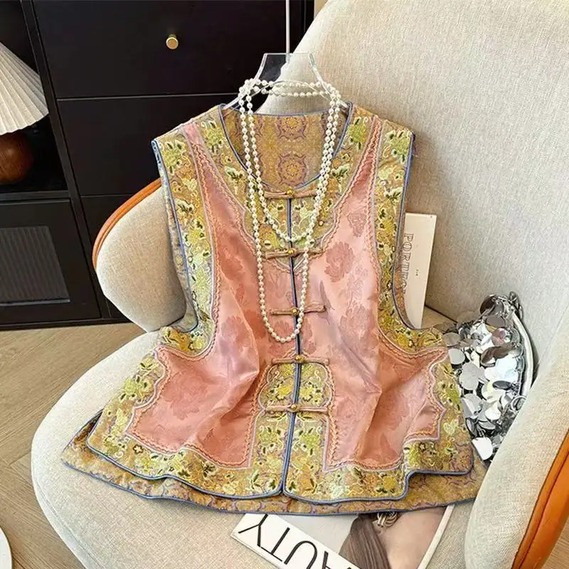 New Chinese Style Double-Sided Wearable Women's Fashionable Tang Suit Embroidery Luxury Sensation Vest Top Polyester Fabric
New Chinese Style Double-Sided Wearable Women's Fashionable Tang Suit Embroidery Luxury Sensation Vest Top Polyester Fabric