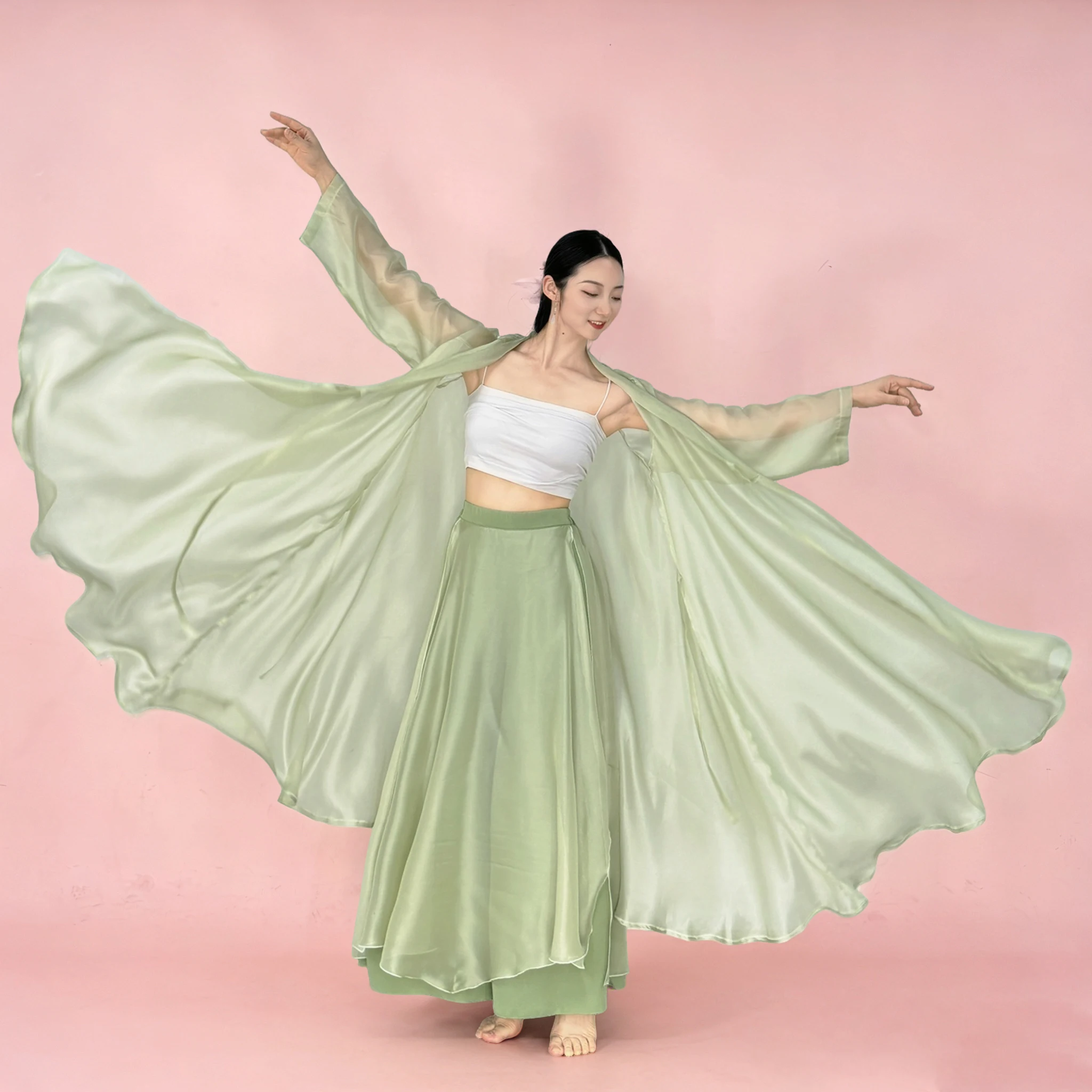Spring Plum Blossom New Chinese Style Dance Costume Silk Shirt Skirt Wide Leg Pants Classical Dance Performance Outfit
Spring Plum Blossom New Chinese Style Dance Costume Silk Shirt Skirt Wide Leg Pants Classical Dance Performance Outfit