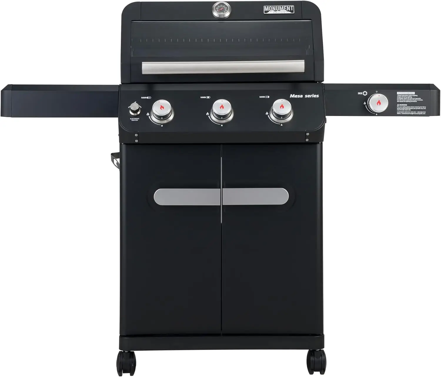 Outdoor Stainless Steel Propane Gas Grill, 3 Main Burners plus 1 Side Burner, 48,000 BTU Patio Garden Barbecue with Knob Controls, 3+1 Burner Configuration, Black
Outdoor Stainless Steel Propane Gas Grill, 3 Main Burners plus 1 Side Burner, 48,000 BTU Patio Garden Barbecue with Knob Controls, 3+1 Burner Configuration, Black
