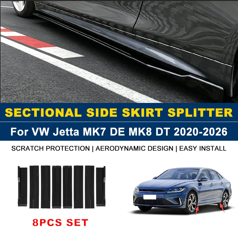 2m Sectional Side Skirt Extension Lips Side Spoiler, Car Exterior Modified Upgrade Kit For VW Jetta MK7 DE MK8 DT 2020-2026 2021
2m Sectional Side Skirt Extension Lips Side Spoiler, Car Exterior Modified Upgrade Kit For VW Jetta MK7 DE MK8 DT 2020-2026 2021