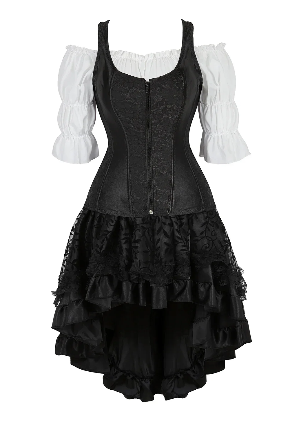 Corset Dress Skirt Top 3 piece Set Irregular Bustiers Women Sexy Vintage Plus Size Masquerade Costume Gown Halloween Red Black
Corset Dress Skirt Top 3 piece Set Irregular Bustiers Women Sexy Vintage Plus Size Masquerade Costume Gown Halloween Red Black