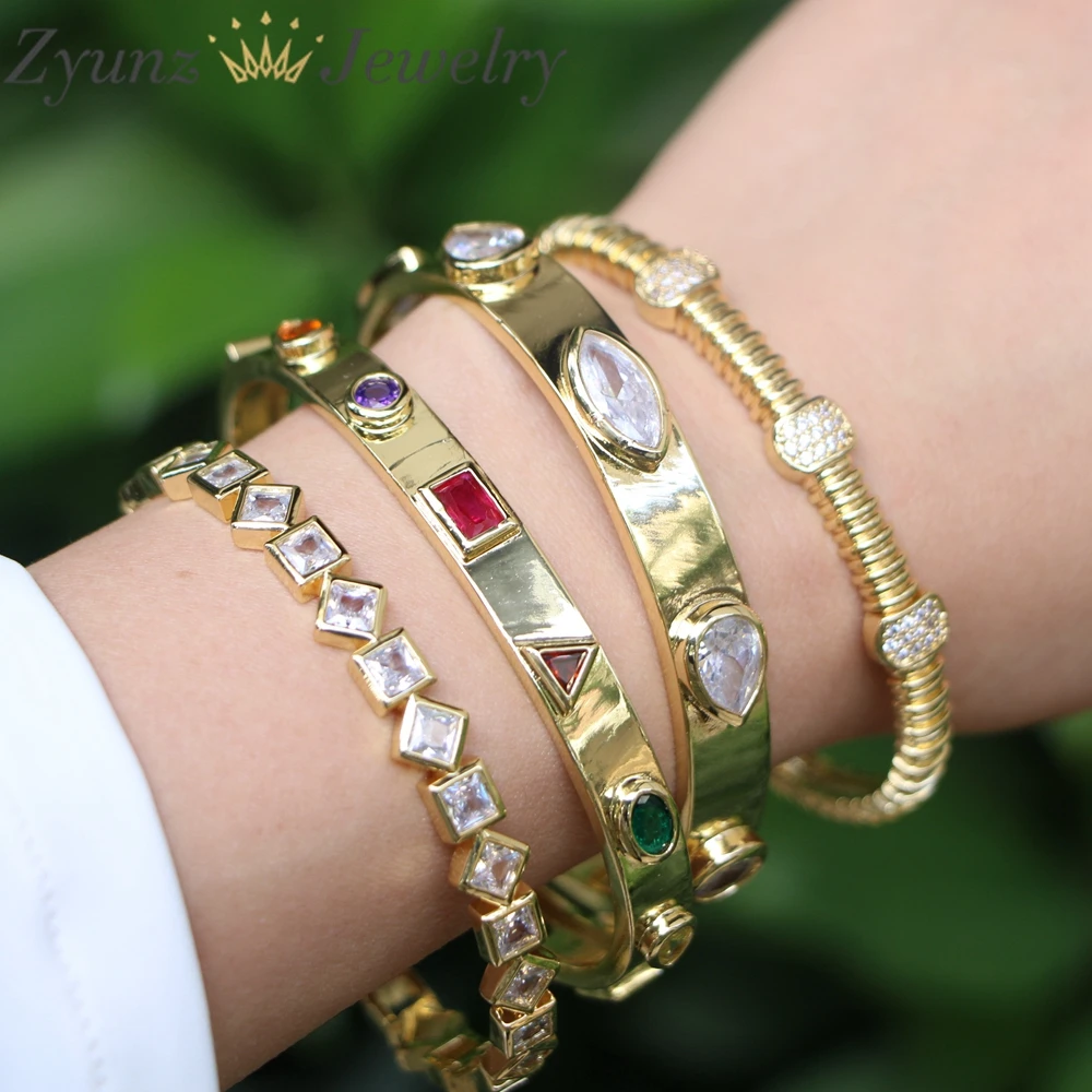 3PCS, Luxury Gold Women's Bangles Bracelets Crystal Zirconia Copper Adjustable Open Cuff Bangle Fashion Jewelry Accessories Gift
3PCS, Luxury Gold Women's Bangles Bracelets Crystal Zirconia Copper Adjustable Open Cuff Bangle Fashion Jewelry Accessories Gift