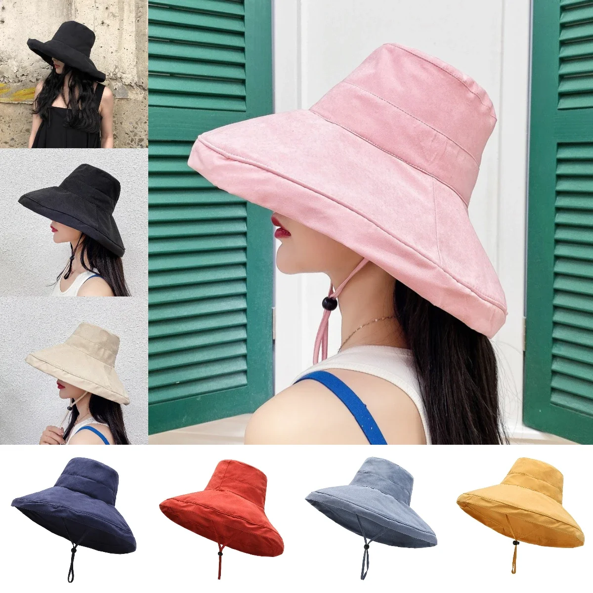 Woman Big Eave Soft Basin Hat Lightweight Convenientto Carry Seaside Beach Tourism Sun Hat Same Color Detachable Windproof Rope
Woman Big Eave Soft Basin Hat Lightweight Convenientto Carry Seaside Beach Tourism Sun Hat Same Color Detachable Windproof Rope