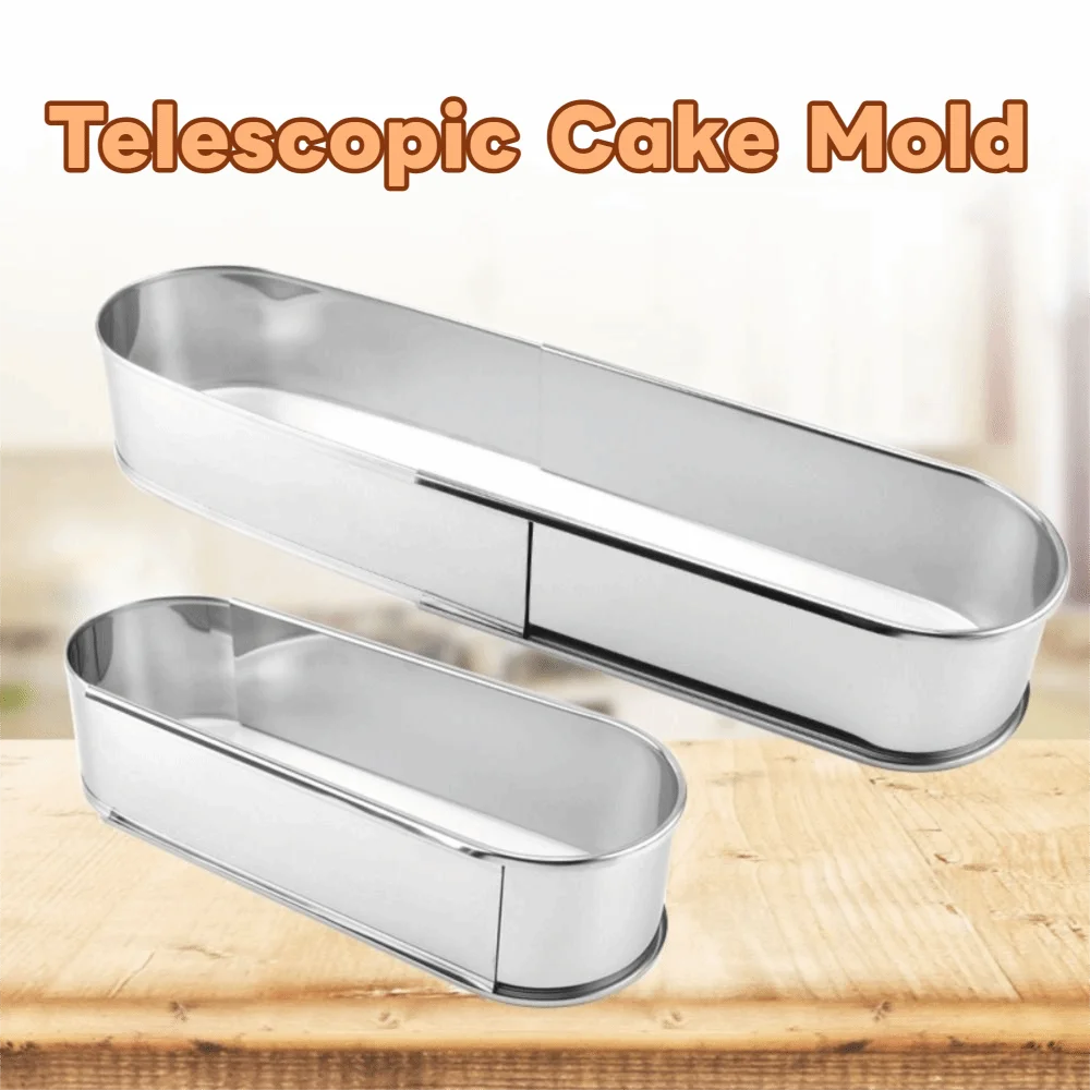 Long Oval Adjustable Cake Mold Telescopic DIY Mousse Cake Ring Non-stick Reusable Stainless Steel Baking Mould Cake Shop
Long Oval Adjustable Cake Mold Telescopic DIY Mousse Cake Ring Non-stick Reusable Stainless Steel Baking Mould Cake Shop