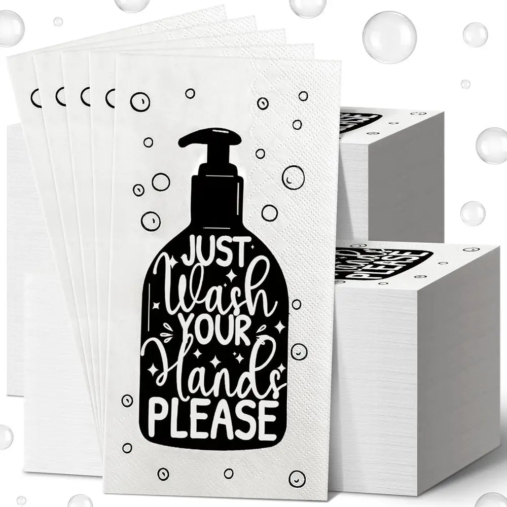 200 Pack Disposable Hand Towels - Elegant Decorative Napkins for Bathroom, Weddings, Showers (White & Black)
200 Pack Disposable Hand Towels - Elegant Decorative Napkins for Bathroom, Weddings, Showers (White & Black)