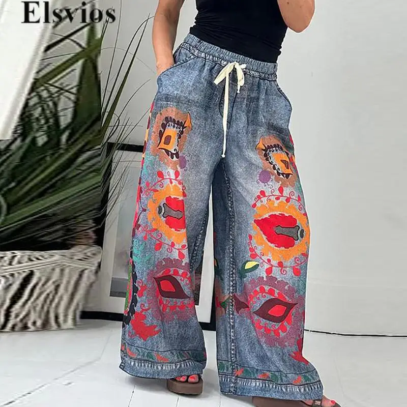 Fashion Pockets Temperament Pant All Match Mid Waist Drawstring Wide Leg Trousers 2024 Retro Elegant Women Printed Long Pants
Fashion Pockets Temperament Pant All Match Mid Waist Drawstring Wide Leg Trousers 2024 Retro Elegant Women Printed Long Pants