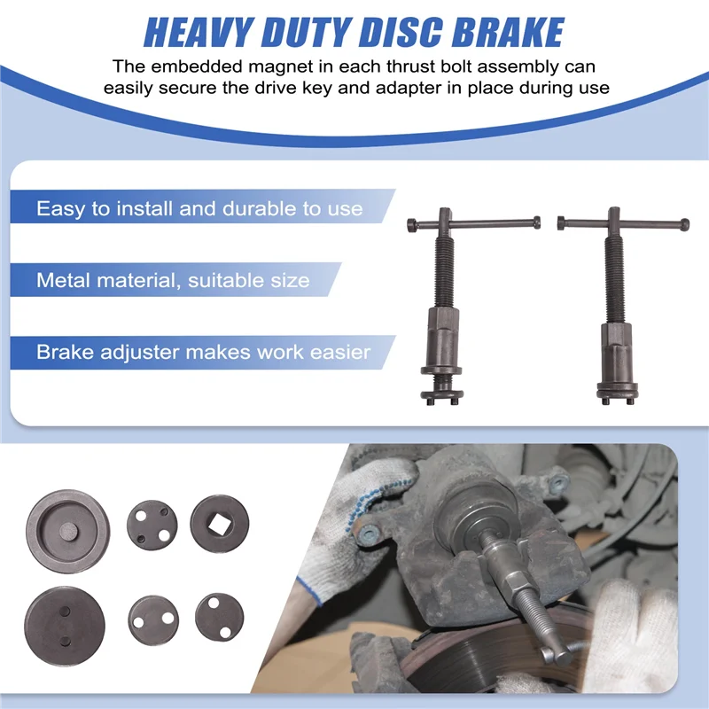 22Pcs Heavy Duty Disc Brake Piston Caliper Compressor Rewind Tool Set & Wind Back Tool Kit For Brake Pad Replacement
22Pcs Heavy Duty Disc Brake Piston Caliper Compressor Rewind Tool Set & Wind Back Tool Kit For Brake Pad Replacement