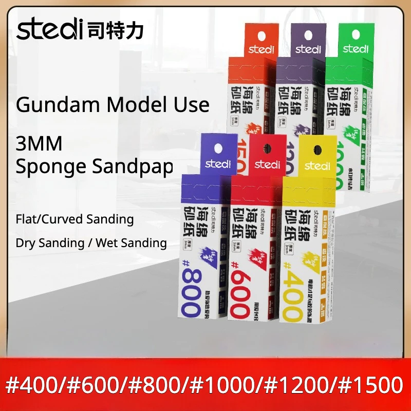 Stedi MS-D400-1500 Sponge Sandpaper 3mm Thick Wet & Dry Sanding Pads Flexible Abrasive Tools for Model Polishing & Gate Cleaning
Stedi MS-D400-1500 Sponge Sandpaper 3mm Thick Wet & Dry Sanding Pads Flexible Abrasive Tools for Model Polishing & Gate Cleaning