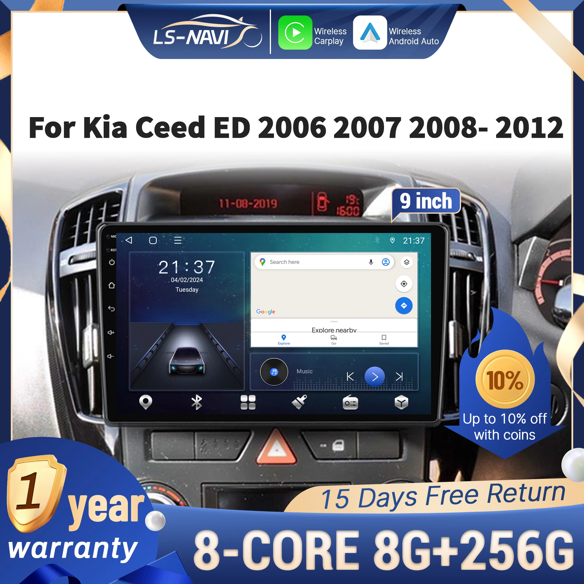 Для Kia Ceed ED 2006 2007 2008-2012 Автомобильный радиоприемник Мультимедийная навигация GPS Беспроводной CarPlay 4G Сенсорный головной блок Стерео экран
Для Kia Ceed ED 2006 2007 2008-2012 Автомобильный радиоприемник Мультимедийная навигация GPS Беспроводной CarPlay 4G Сенсорный головной блок Стерео экран