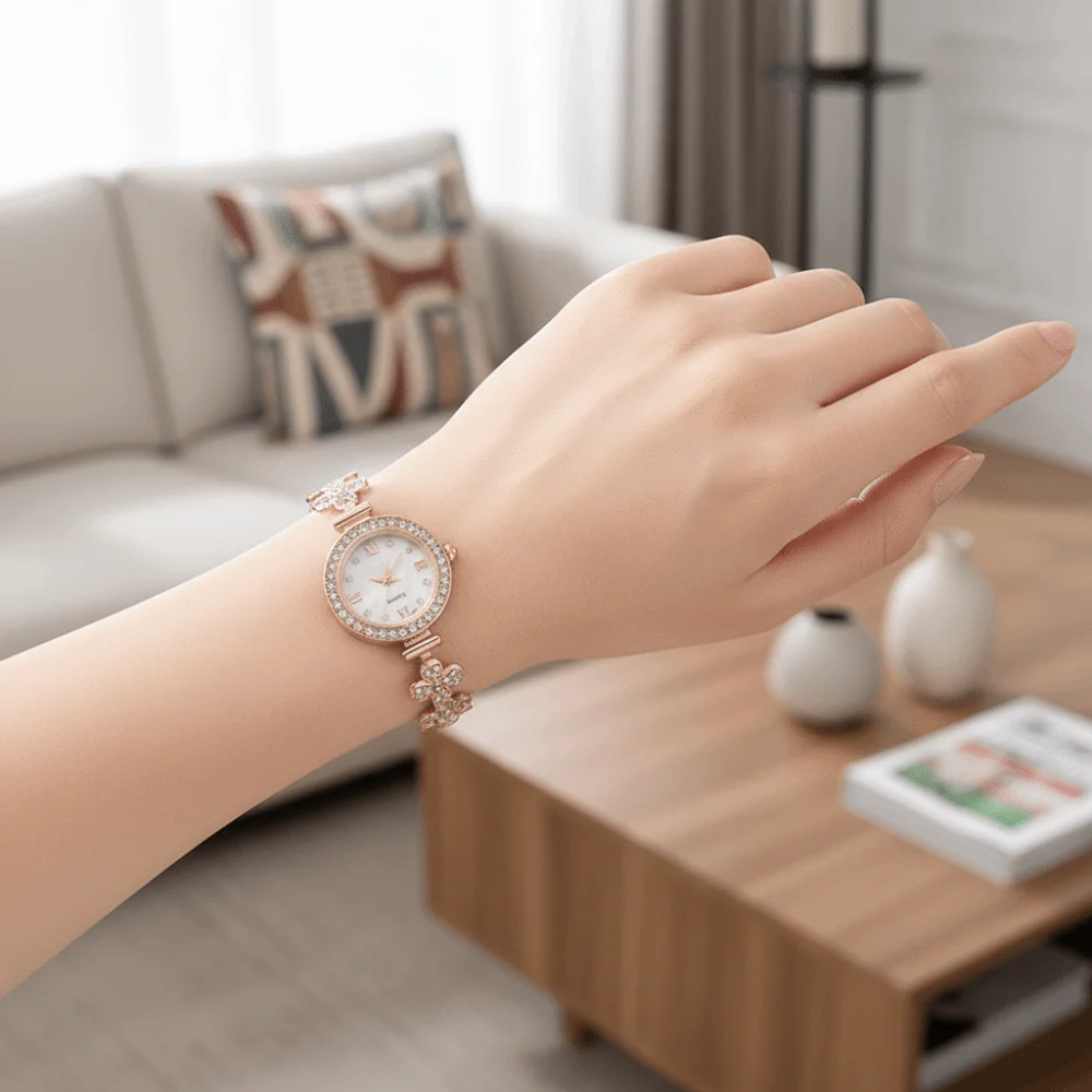 Slim Strap Ladies Quartz Watch Round Dial Leaf Design Women Quartz Watch Pull Adjustable Small Dial Rhinestone Watch Daily Use
Slim Strap Ladies Quartz Watch Round Dial Leaf Design Women Quartz Watch Pull Adjustable Small Dial Rhinestone Watch Daily Use