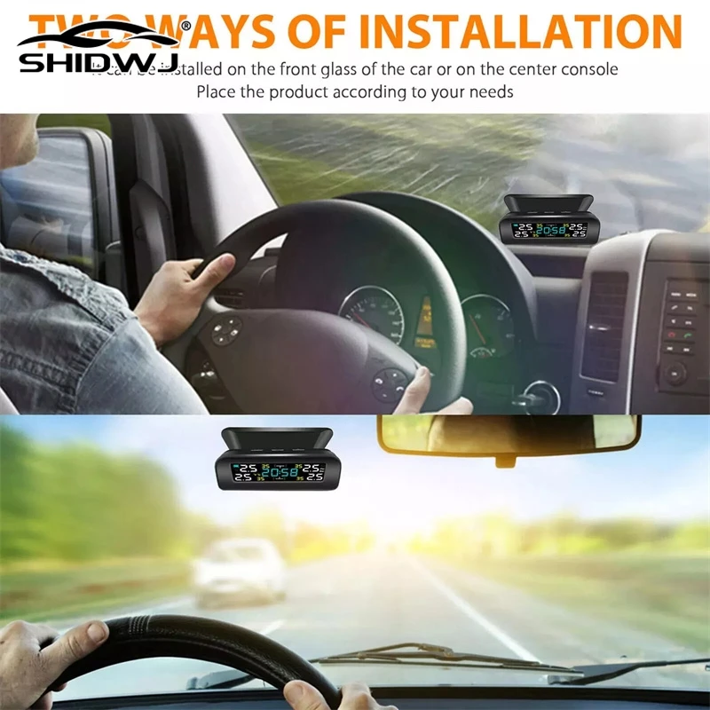Universal TPMS Wireless Tire Pressure Monitoring System Solar Power Clock LCD Display 4 External Sensor Tire Pressure Sensors
Universal TPMS Wireless Tire Pressure Monitoring System Solar Power Clock LCD Display 4 External Sensor Tire Pressure Sensors