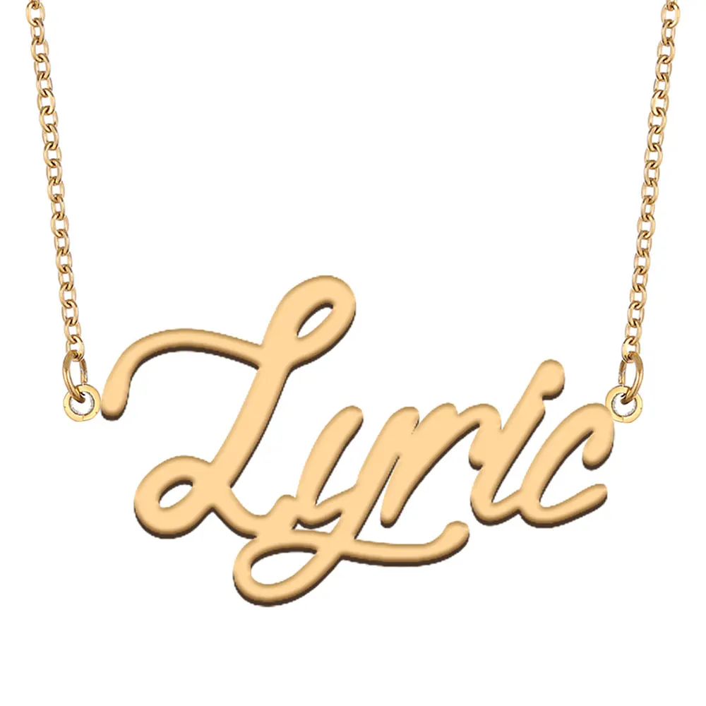 Lyric Name Necklace for Women Stainless Steel Jewelry Gold Color Nameplate Pendant Collares Para Mujer Letters Choker
Lyric Name Necklace for Women Stainless Steel Jewelry Gold Color Nameplate Pendant Collares Para Mujer Letters Choker