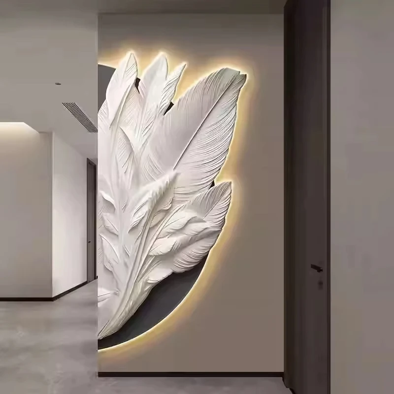 Family Entrance Feather Mural Lamp Modern Creative Living Room Background Wall Decoration LED Corridor Lighting Wall Lamp
Family Entrance Feather Mural Lamp Modern Creative Living Room Background Wall Decoration LED Corridor Lighting Wall Lamp