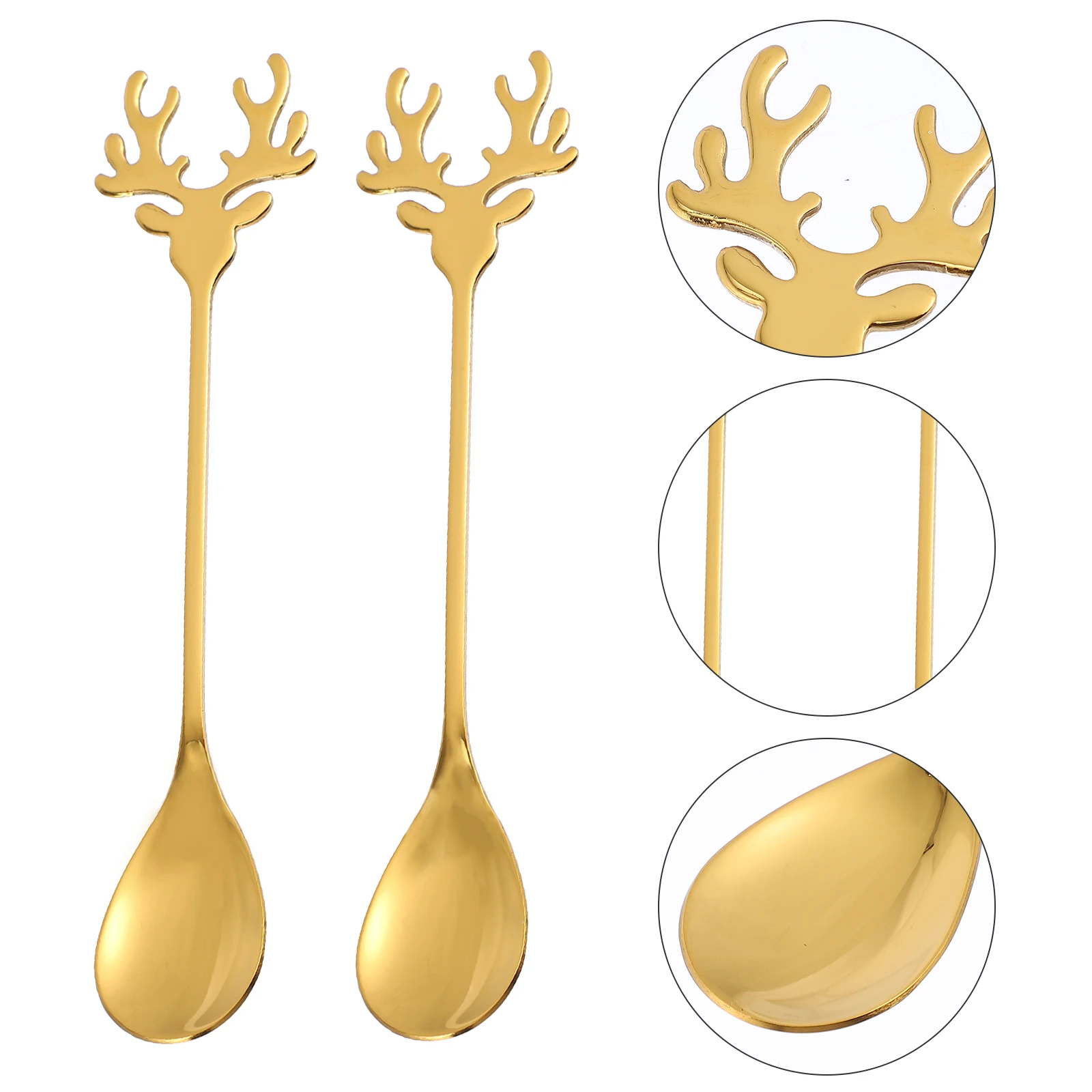 2Pcs Coffee Spoons Stainless Steel Creative Christmas Elk Shaped Tea Mixing Scoop Stirring Gift Xmas Dessert Spoon
2Pcs Coffee Spoons Stainless Steel Creative Christmas Elk Shaped Tea Mixing Scoop Stirring Gift Xmas Dessert Spoon