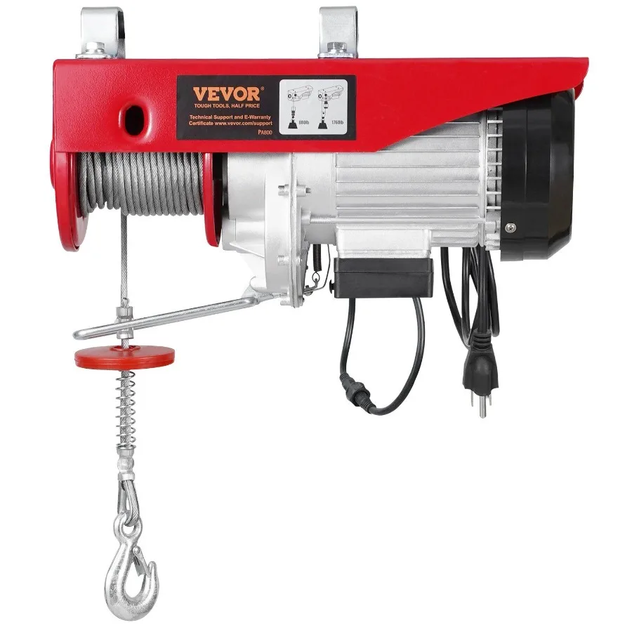 1760 lbs 120V Electric Hoist with 328 ft Wireless Remote 40 ft Lift Height Steel Cable Black Emergency Stop Single/Double Sling
1760 lbs 120V Electric Hoist with 328 ft Wireless Remote 40 ft Lift Height Steel Cable Black Emergency Stop Single/Double Sling