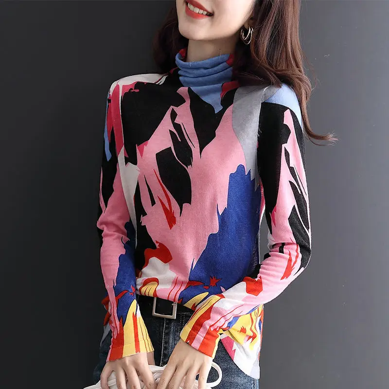 Western-style Bottoming Shirt Spring and Autumn New Ins Versatile Slim Fashion Printed High-neck Long-sleeved Sweater Trendy
Western-style Bottoming Shirt Spring and Autumn New Ins Versatile Slim Fashion Printed High-neck Long-sleeved Sweater Trendy