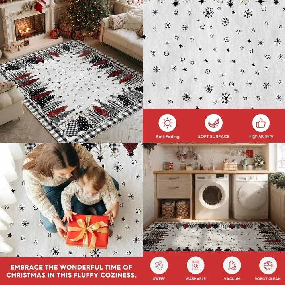 Buffalo Plaid Christmas Tree Area Rug, 5x7 ft, Low-Profile, Washable, Ideal for Home Decor
Buffalo Plaid Christmas Tree Area Rug, 5x7 ft, Low-Profile, Washable, Ideal for Home Decor