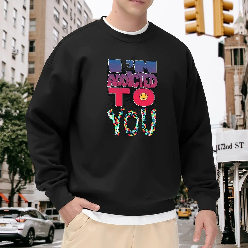 Men's Black Round-Neck Letter-Print Sweatshirt, Retro Loose Casual Top, Street Fashion Versatile Style, Comfortable and Breathable for Everyday Wear, Polyester Fabric
Men's Black Round-Neck Letter-Print Sweatshirt, Retro Loose Casual Top, Street Fashion Versatile Style, Comfortable and Breathable for Everyday Wear, Polyester Fabric