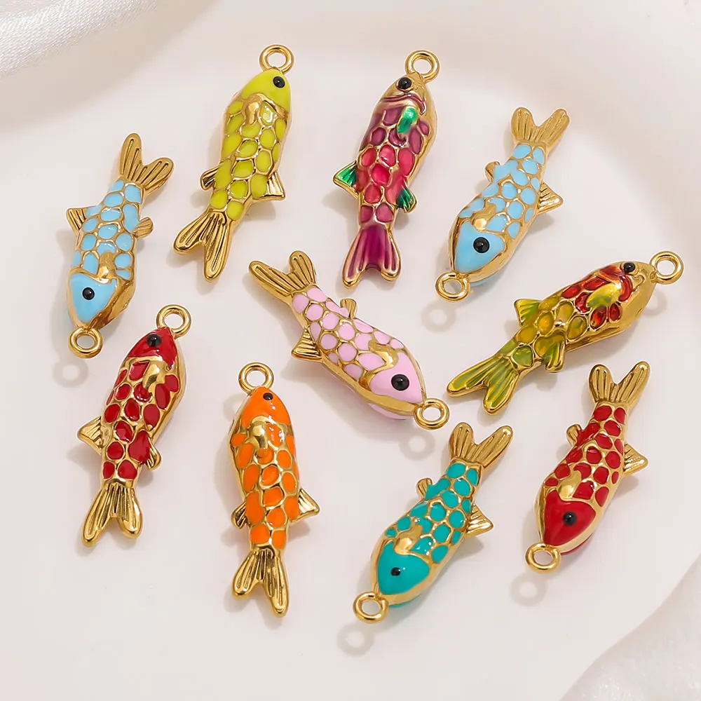 2PCS Fish Stainless Steel Charms Gold-Plated Enamel Pendant DIY Women's Jewelry Earrings Necklace Bracelet Materials Wholesale
2PCS Fish Stainless Steel Charms Gold-Plated Enamel Pendant DIY Women's Jewelry Earrings Necklace Bracelet Materials Wholesale