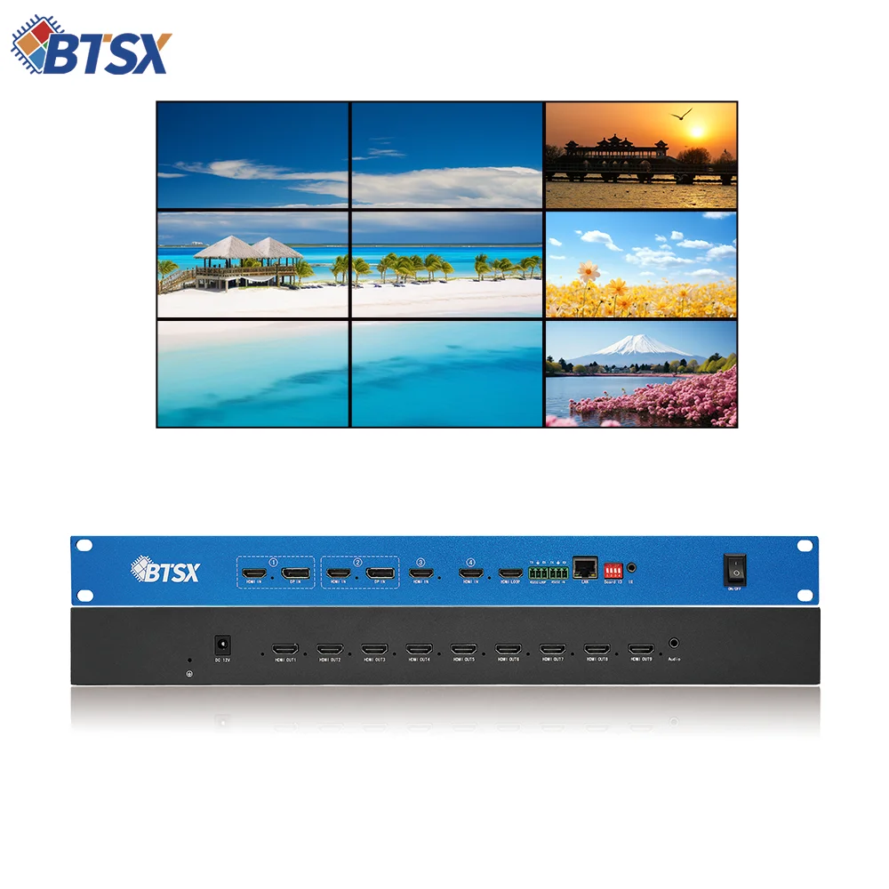 4K Video Wall Processor | 4x HDMI Input, 9x Output | Model VP-U1-IC409Pro for Digital Signage & Control Room
4K Video Wall Processor | 4x HDMI Input, 9x Output | Model VP-U1-IC409Pro for Digital Signage & Control Room