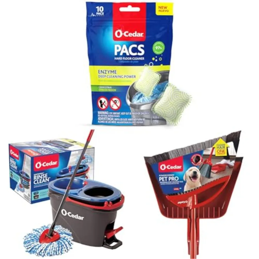 Hard Floor Cleaner Crisp Citrus Scent 10 Count and EasyWring RinseClean Microfiber Spin Mop and Bucket Floor Clean
Hard Floor Cleaner Crisp Citrus Scent 10 Count and EasyWring RinseClean Microfiber Spin Mop and Bucket Floor Clean