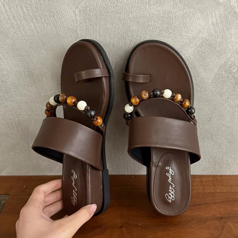 Women Beaded Slippers Clip Toe Beach Shoes New Summer Sandals 2026 Causal Flats Walking Shoes Trend Flip Flops Mujer Sandalias
Women Beaded Slippers Clip Toe Beach Shoes New Summer Sandals 2026 Causal Flats Walking Shoes Trend Flip Flops Mujer Sandalias