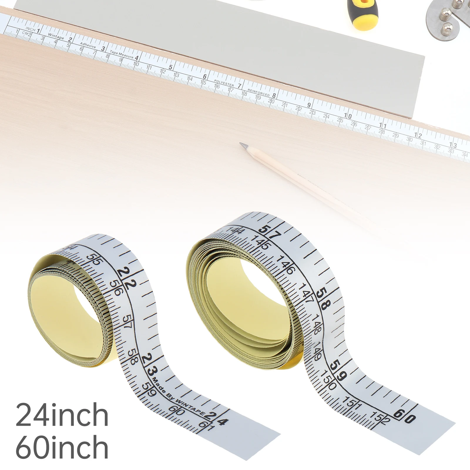 60 cm / 24 inch 150 cm / 60 inch Imperial and Metric Adhesive Measuring Tape Ruler for Workbench / Table Saw / Drafting Table
60 cm / 24 inch 150 cm / 60 inch Imperial and Metric Adhesive Measuring Tape Ruler for Workbench / Table Saw / Drafting Table