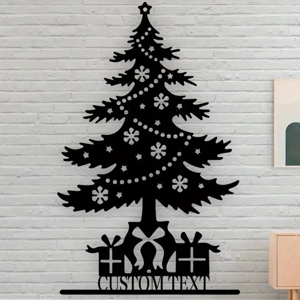 Stylish Festive Family Name Metal Christmas Tree Wall Art. Black Ironwork Snowflakes, Removable Holiday Decor.
Stylish Festive Family Name Metal Christmas Tree Wall Art. Black Ironwork Snowflakes, Removable Holiday Decor.