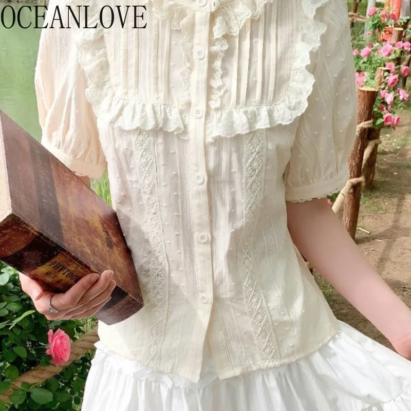 OCEANLOVE Japanese Style Women Shirts&blouses Stand Collar Solid Spring Summer Blusas Mujer Sweet Ruffles Retro Camisas
OCEANLOVE Japanese Style Women Shirts&blouses Stand Collar Solid Spring Summer Blusas Mujer Sweet Ruffles Retro Camisas