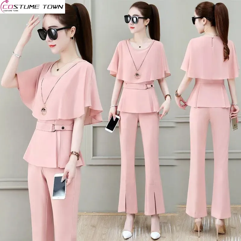 Temperament Chiffon Shirt Women's Set 2023 Spring/Summer New Leisure Fashion Age Reducing Professional Two Piece Set
Temperament Chiffon Shirt Women's Set 2023 Spring/Summer New Leisure Fashion Age Reducing Professional Two Piece Set