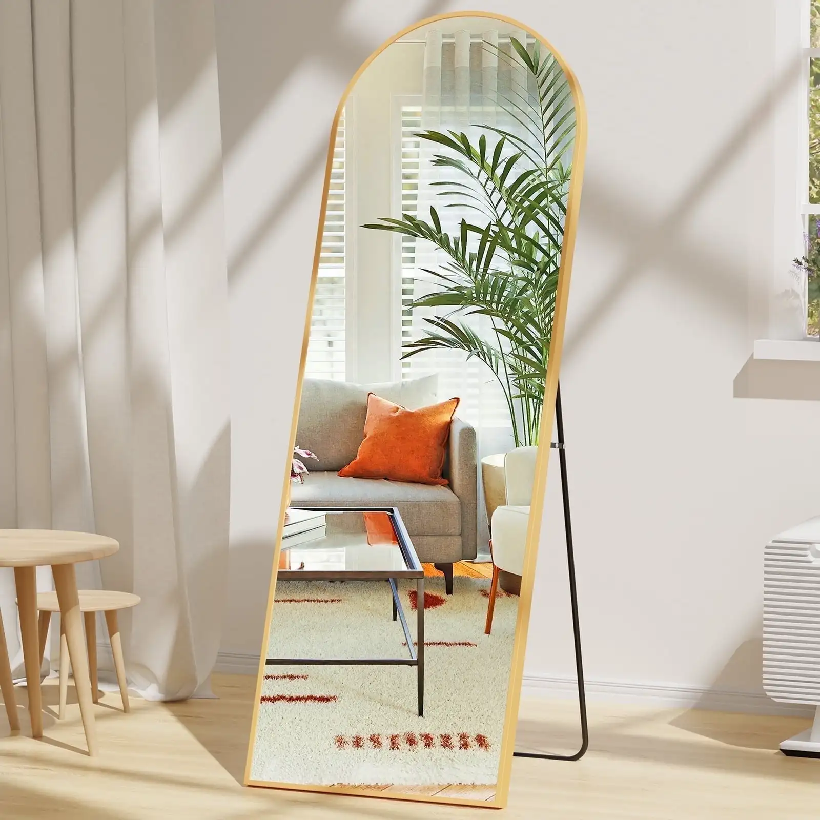 Arched Full Length Mirror 64"x21" Full Body Mirror Rectangle Free Standing Wall Mounted Leaning Hanging Floor Mirrors, Gold
Arched Full Length Mirror 64"x21" Full Body Mirror Rectangle Free Standing Wall Mounted Leaning Hanging Floor Mirrors, Gold