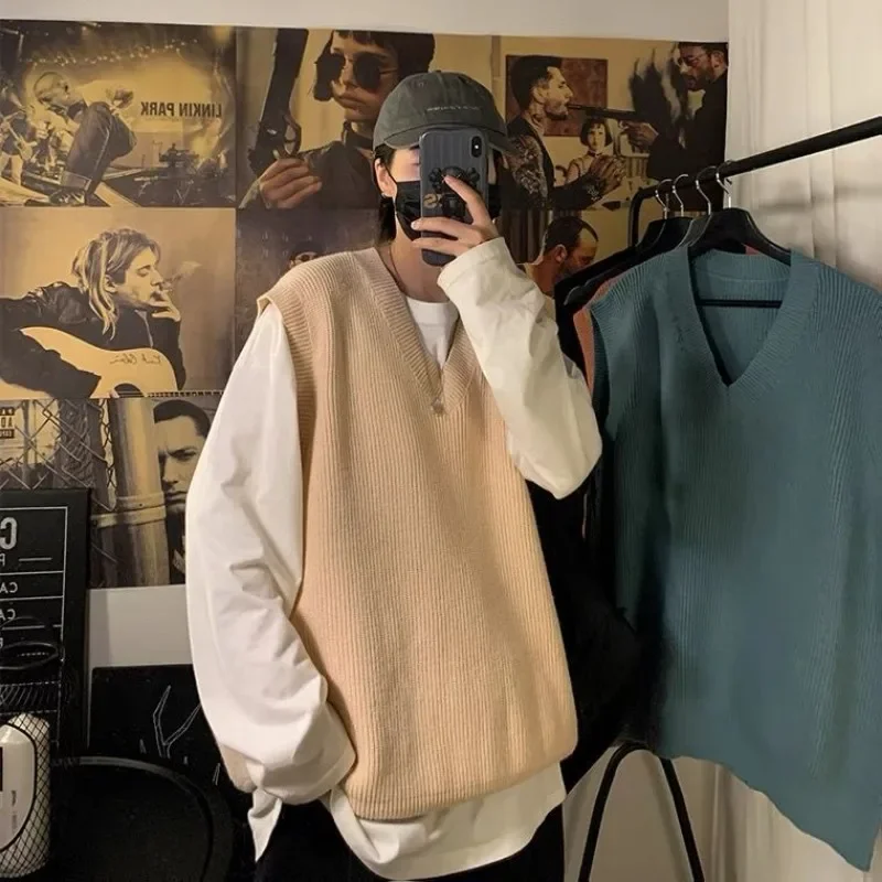 Knitted Sweaters for Men Loose Fit Man Clothes Solid Color Waistcoat Blue Vest Plain Sleeveless Cotton Fashion 2024 Y2k Vintage
Knitted Sweaters for Men Loose Fit Man Clothes Solid Color Waistcoat Blue Vest Plain Sleeveless Cotton Fashion 2024 Y2k Vintage
