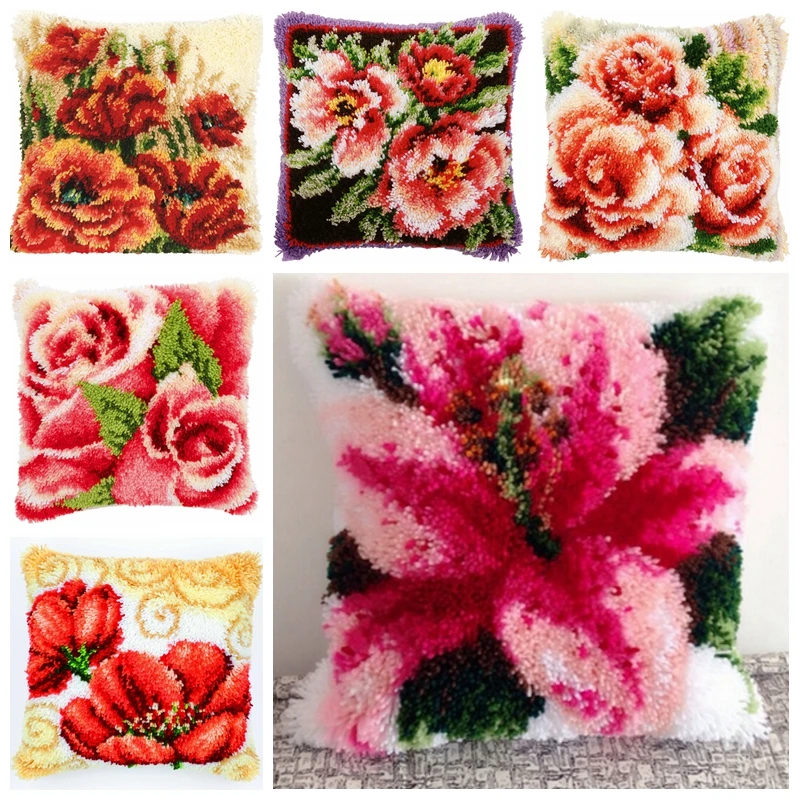 Classic Flower Series Latch Hook Kit Rose Peony Flower Cushion Pillowcase Latch Hook Kit Diy Knot Pillow Package Set Needlework
Classic Flower Series Latch Hook Kit Rose Peony Flower Cushion Pillowcase Latch Hook Kit Diy Knot Pillow Package Set Needlework