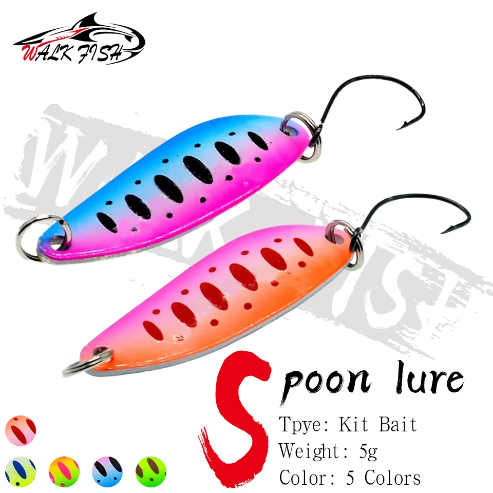 WALK FISH 5Pcs 40mm 5g Spinner Fishing Bait Fishing Spoon Trout Curved Sequined Leaves Fishing Wobblers Spinner Bait Sea Bass
WALK FISH 5Pcs 40mm 5g Spinner Fishing Bait Fishing Spoon Trout Curved Sequined Leaves Fishing Wobblers Spinner Bait Sea Bass