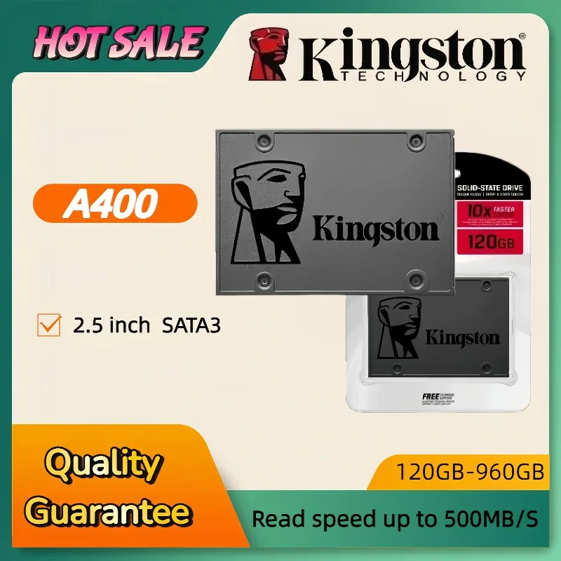 High Performance Kingston A400 2.5 Inch SATA3 Internal Solid State Drive, Available 120GB-960GB for Laptop Desktop PC
High Performance Kingston A400 2.5 Inch SATA3 Internal Solid State Drive, Available 120GB-960GB for Laptop Desktop PC