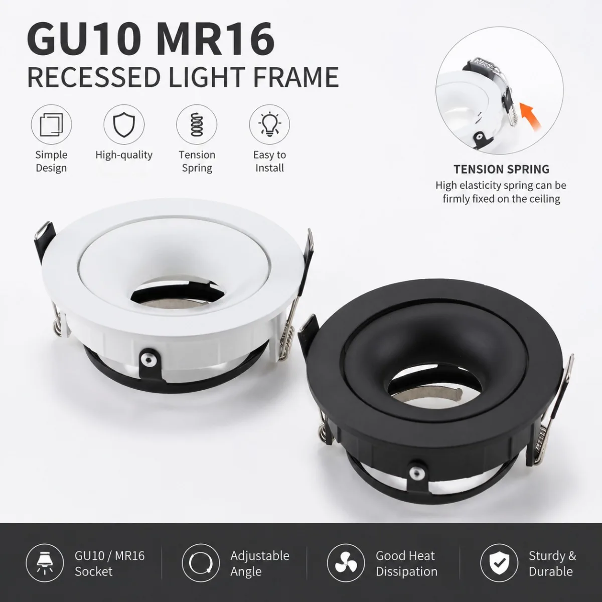 1/5PCS Recessed Spotlights LED Downlight Mounting Frame GU10/MR16 Round Lamp Holder Ceiling Spotlight Bracket Base Accessories
1/5PCS Recessed Spotlights LED Downlight Mounting Frame GU10/MR16 Round Lamp Holder Ceiling Spotlight Bracket Base Accessories