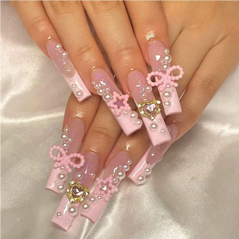 24 PCS Bowbowknot Nail Art, Long Length Long Water Pipe Fake Nails,Square Head Nail Tips False Nail
24 PCS Bowbowknot Nail Art, Long Length Long Water Pipe Fake Nails,Square Head Nail Tips False Nail