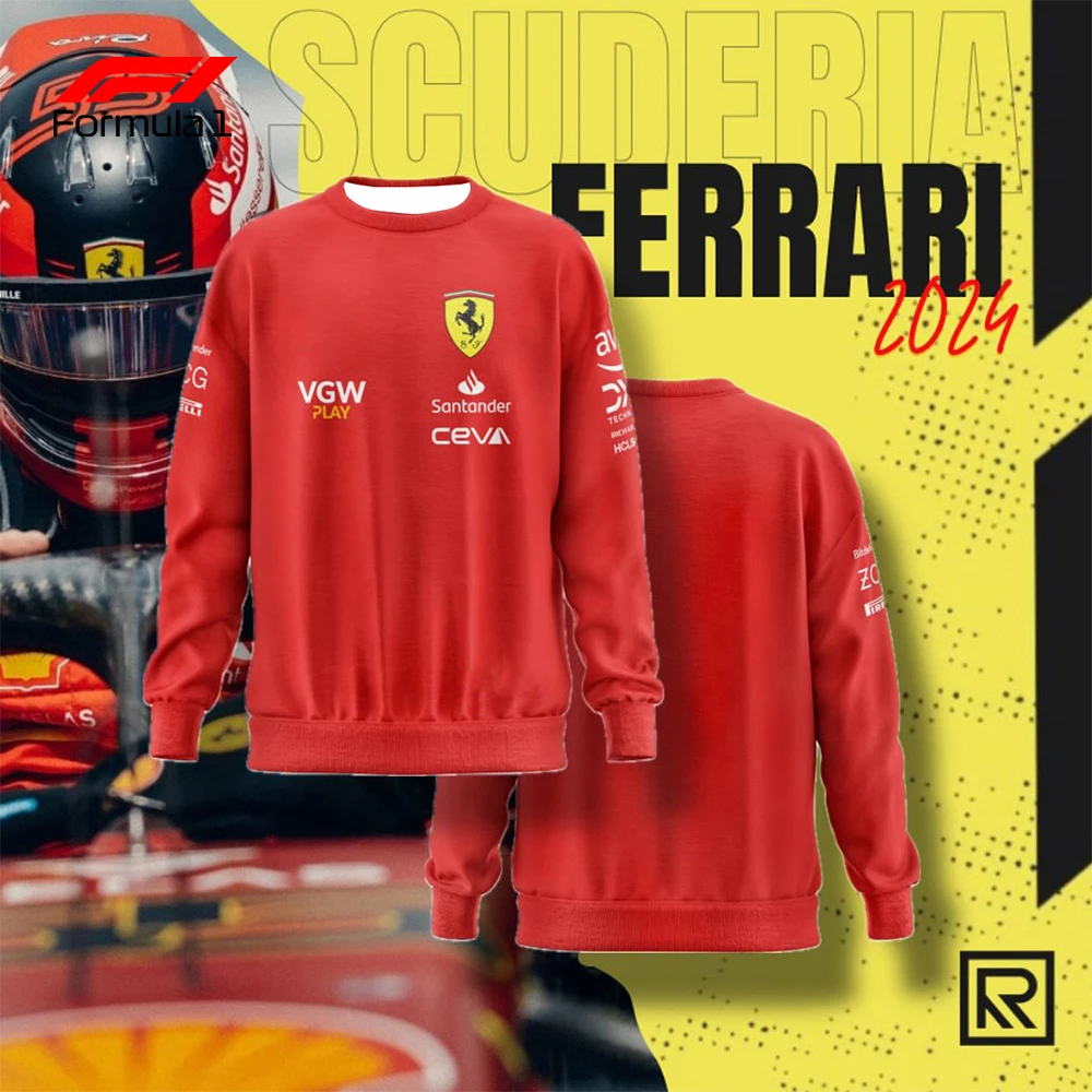 New Ferrari F1 Racing Fans Men's And Women's Fashionable Long Sleeved Pullovers For Daily Sports And Leisure Comfort Tops
New Ferrari F1 Racing Fans Men's And Women's Fashionable Long Sleeved Pullovers For Daily Sports And Leisure Comfort Tops