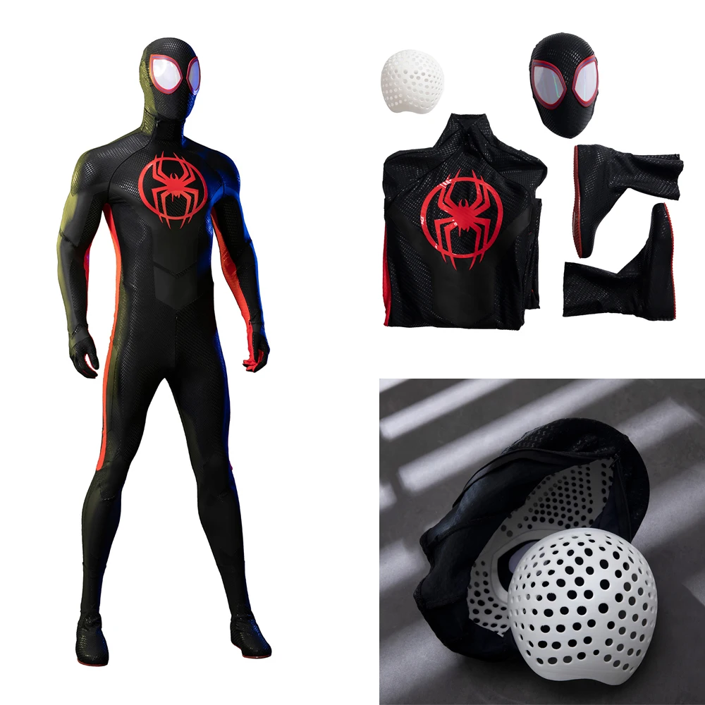 Zeitai Superhero Miles Morales Cosplay Costume Black Spide Silicone Screen Printing Jumpsuit Shell Mask Elasticity Bodysuit
Zeitai Superhero Miles Morales Cosplay Costume Black Spide Silicone Screen Printing Jumpsuit Shell Mask Elasticity Bodysuit