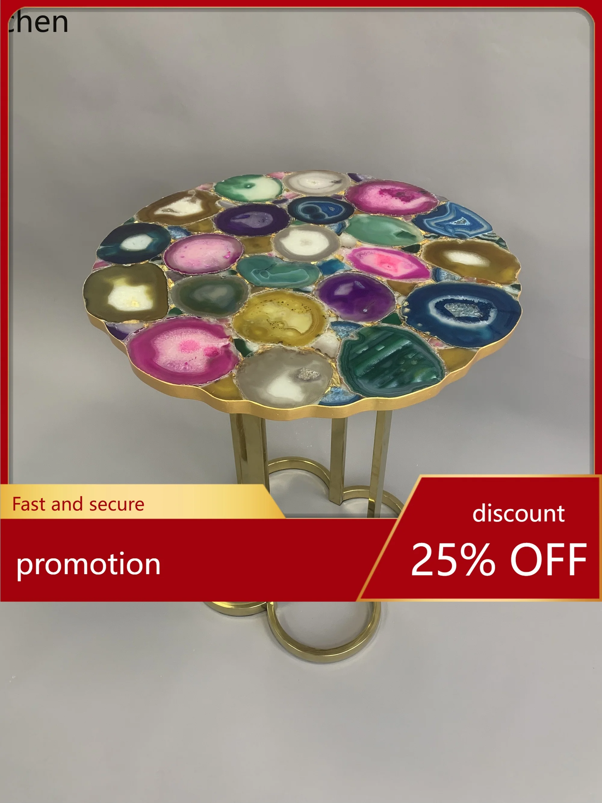 CZ Light Luxury Natural Agate Jade Stainless Steel Flower-shaped Coffee Table Living Room Balcony Corner Table Side Table
CZ Light Luxury Natural Agate Jade Stainless Steel Flower-shaped Coffee Table Living Room Balcony Corner Table Side Table