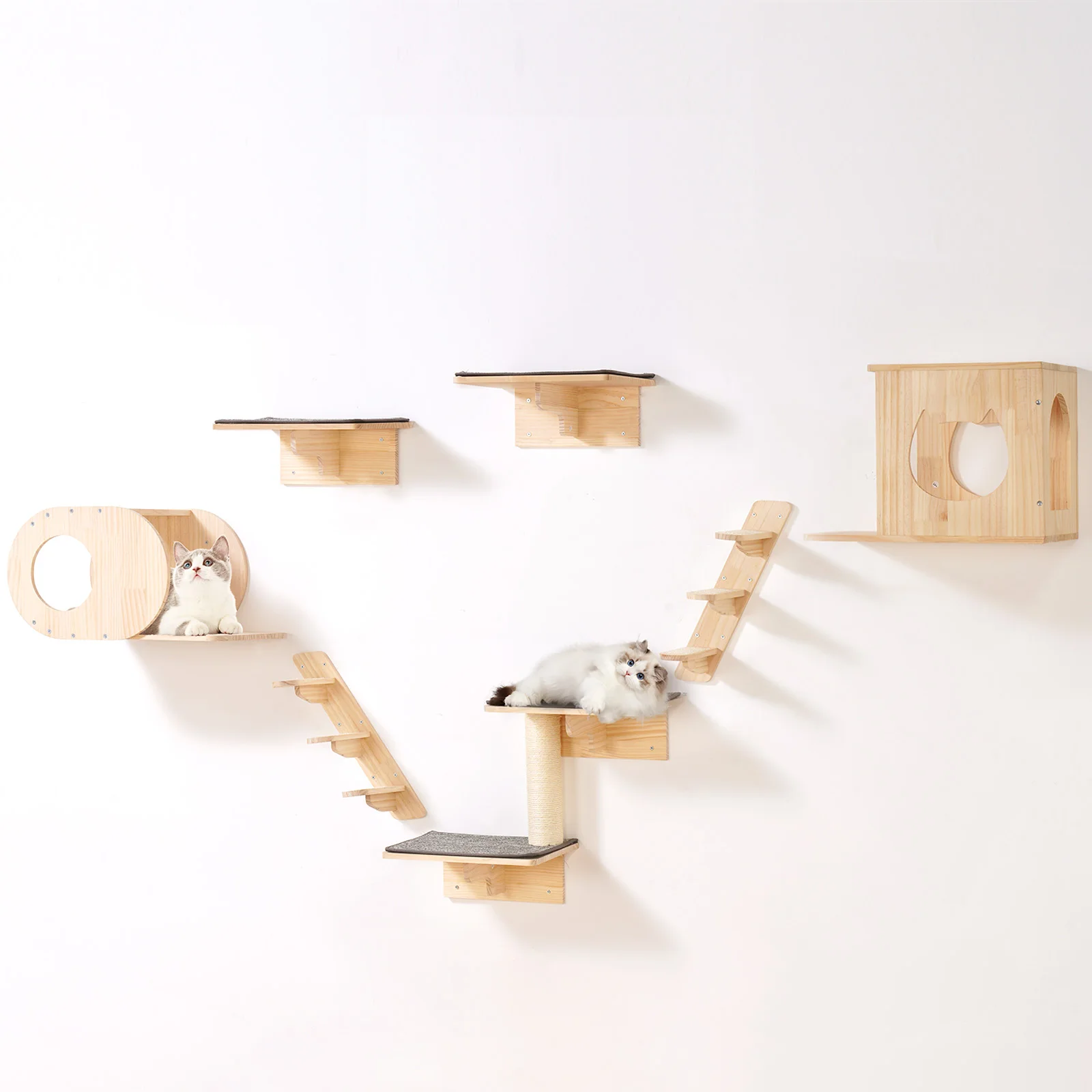 SucceBuy Wall Mounted Cat Shelves Cat Wall Shelves and Perches with Jumping Boards Hammocks & Cat Tree Furniture and Shelves
SucceBuy Wall Mounted Cat Shelves Cat Wall Shelves and Perches with Jumping Boards Hammocks & Cat Tree Furniture and Shelves
