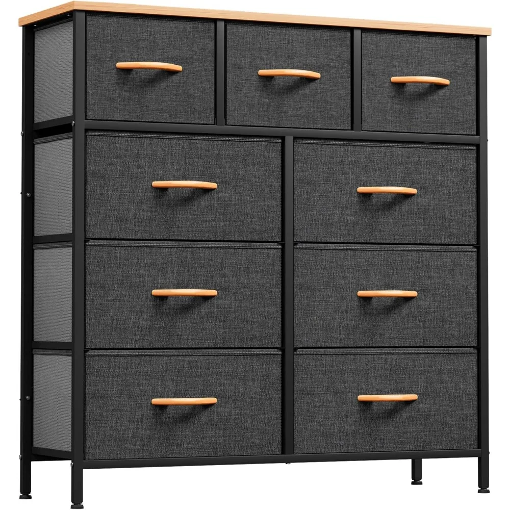 Dresser with 9 Drawers, Fabric Dresser for Bedroom, Living Room, Hallway, Closets
Dresser with 9 Drawers, Fabric Dresser for Bedroom, Living Room, Hallway, Closets