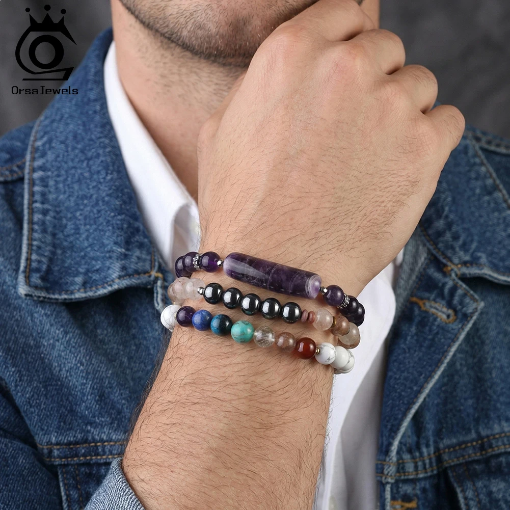 ORSA JEWELS Natural Quartz & Hematite Stone 8mm Beads Bracelet Daily 925 Silver Jewelry for Woman Men Stretch Bangle Gift GMB78
ORSA JEWELS Natural Quartz & Hematite Stone 8mm Beads Bracelet Daily 925 Silver Jewelry for Woman Men Stretch Bangle Gift GMB78