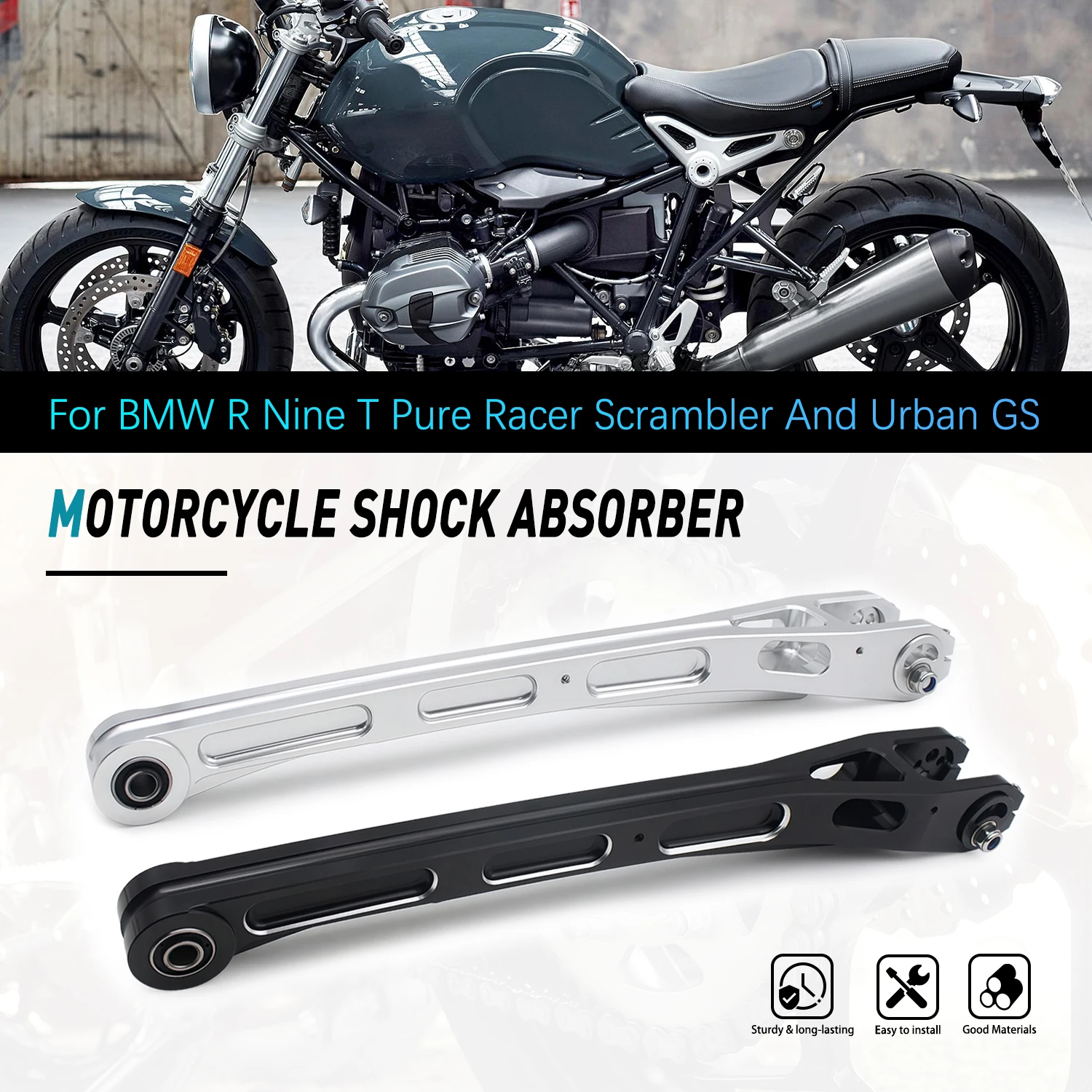 For BMW R Nine T Pure Racer Scrambler and Urban GS 2013- 2024 Motorcycle Struts High-Strength CNC Aluminum Motorbike Accessories
For BMW R Nine T Pure Racer Scrambler and Urban GS 2013- 2024 Motorcycle Struts High-Strength CNC Aluminum Motorbike Accessories