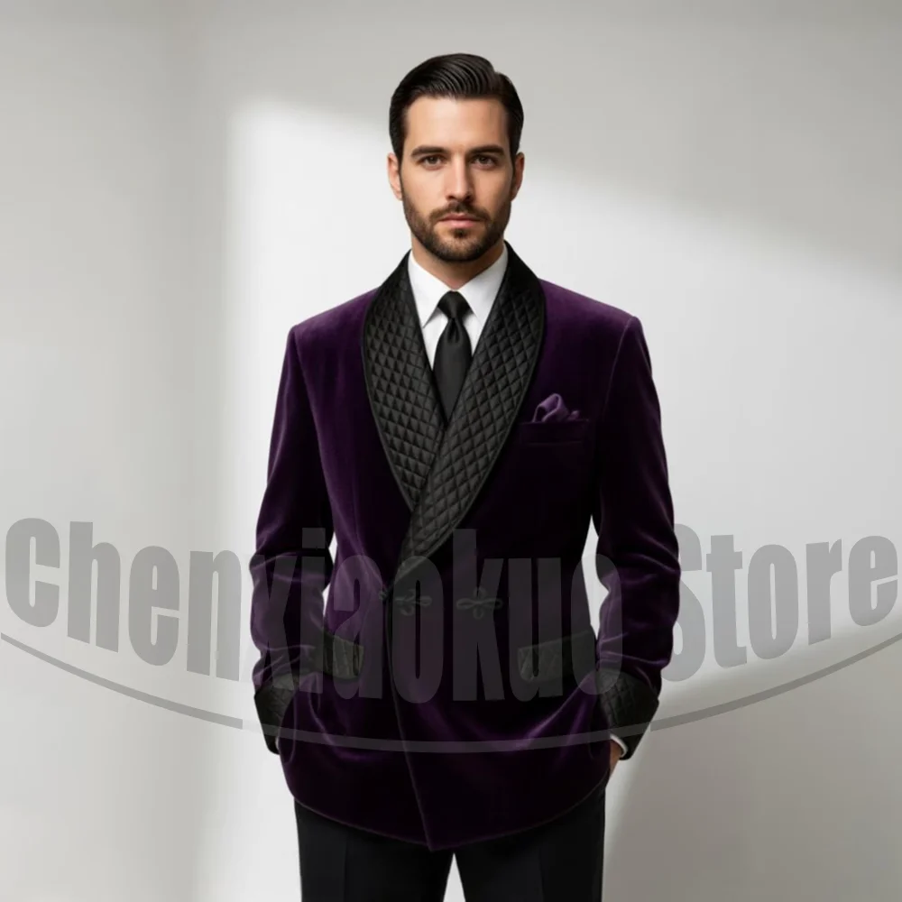 Chic Velvet Smoking Jacket Fashion Shawl Lapel Tuxedo Blazer Wedding Groom Evening Gala Prom Male Banquet Party Coat 1 Piece
Chic Velvet Smoking Jacket Fashion Shawl Lapel Tuxedo Blazer Wedding Groom Evening Gala Prom Male Banquet Party Coat 1 Piece