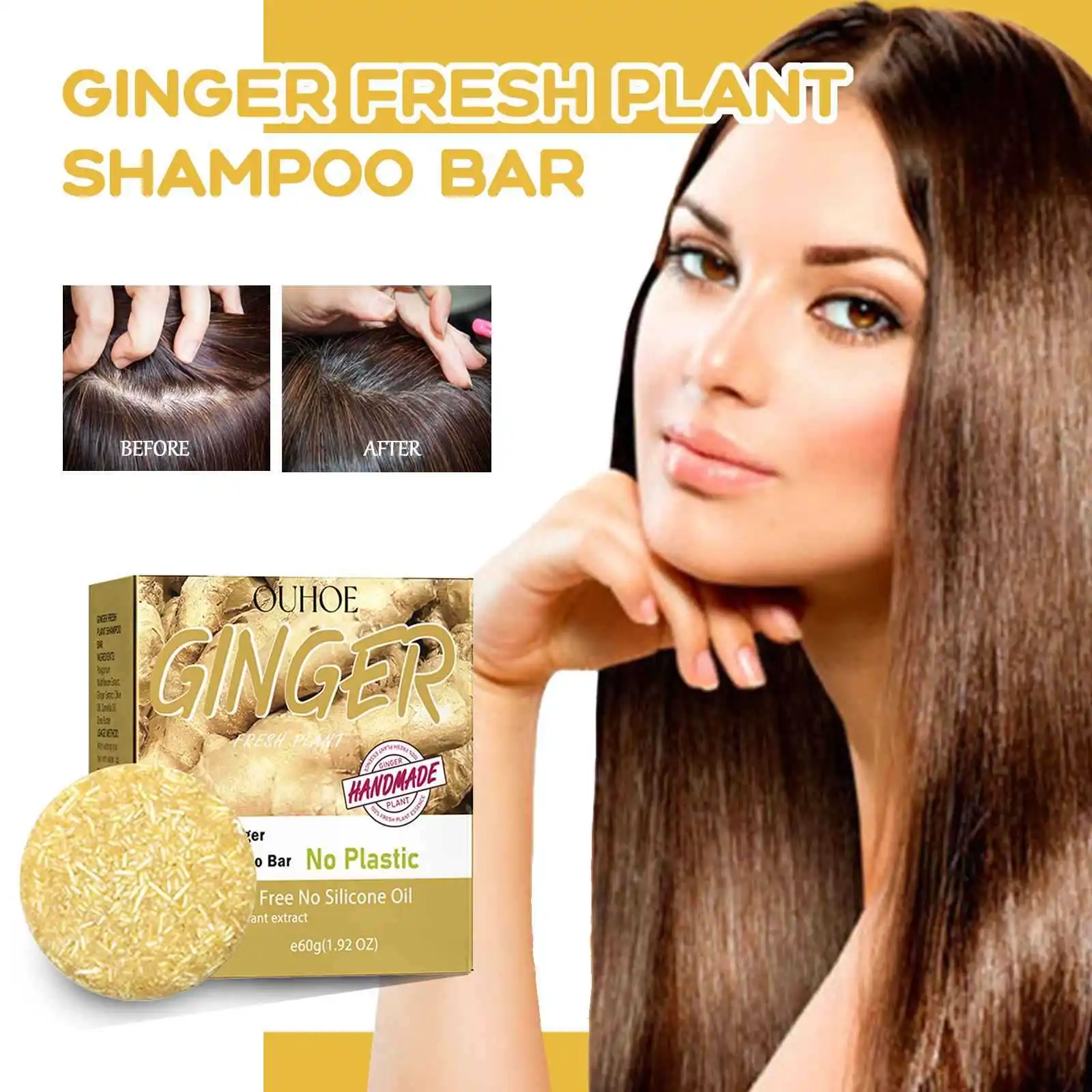 60g Ouhoe Polygonum Multiflorum Ginger Shampoo Soap Deep Cleansing Scalp Care Nourishing Strong Hair Fixation Shampoo Soap
60g Ouhoe Polygonum Multiflorum Ginger Shampoo Soap Deep Cleansing Scalp Care Nourishing Strong Hair Fixation Shampoo Soap