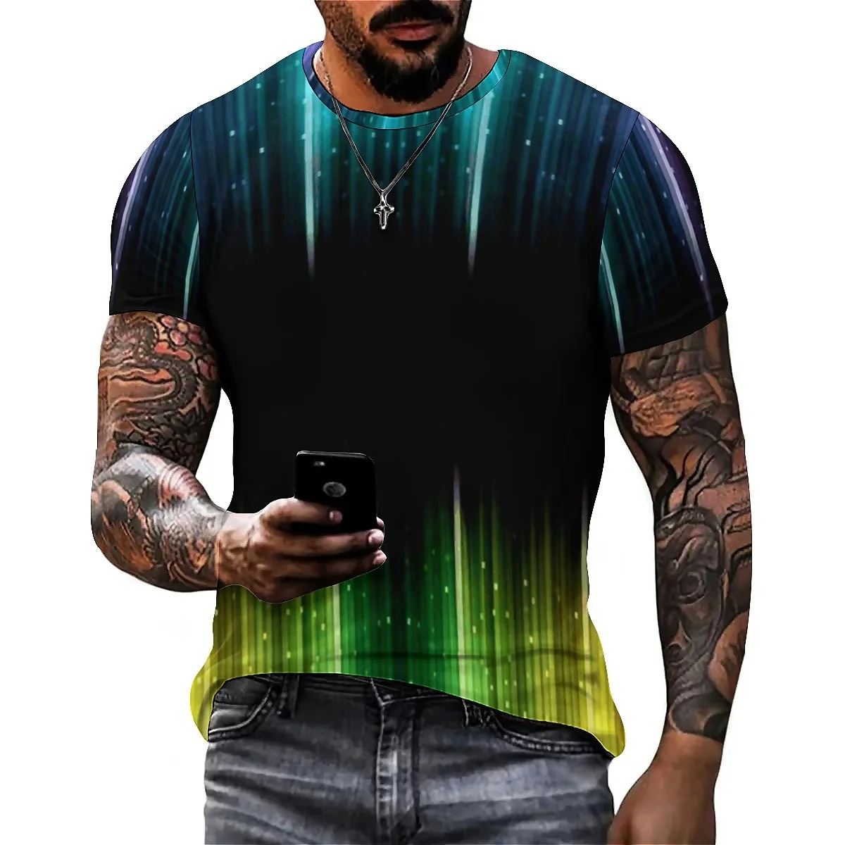 Hawaiian Style European and American Trend Men's Custom Your Photo/Logo Wholesale 3D Short Sleeve Crew Neck T-Shirt
Hawaiian Style European and American Trend Men's Custom Your Photo/Logo Wholesale 3D Short Sleeve Crew Neck T-Shirt