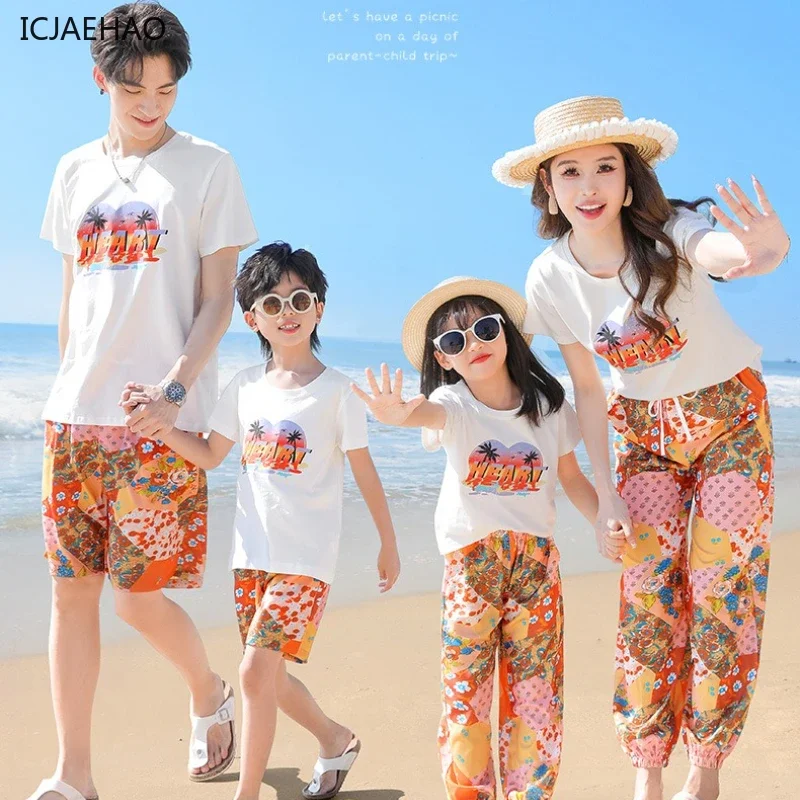 2025 Family Matching Outfits Mom Dad Daughter Son Beach Vacation Tropical Print Clothes Set Summer Seaside Holiday
2025 Family Matching Outfits Mom Dad Daughter Son Beach Vacation Tropical Print Clothes Set Summer Seaside Holiday