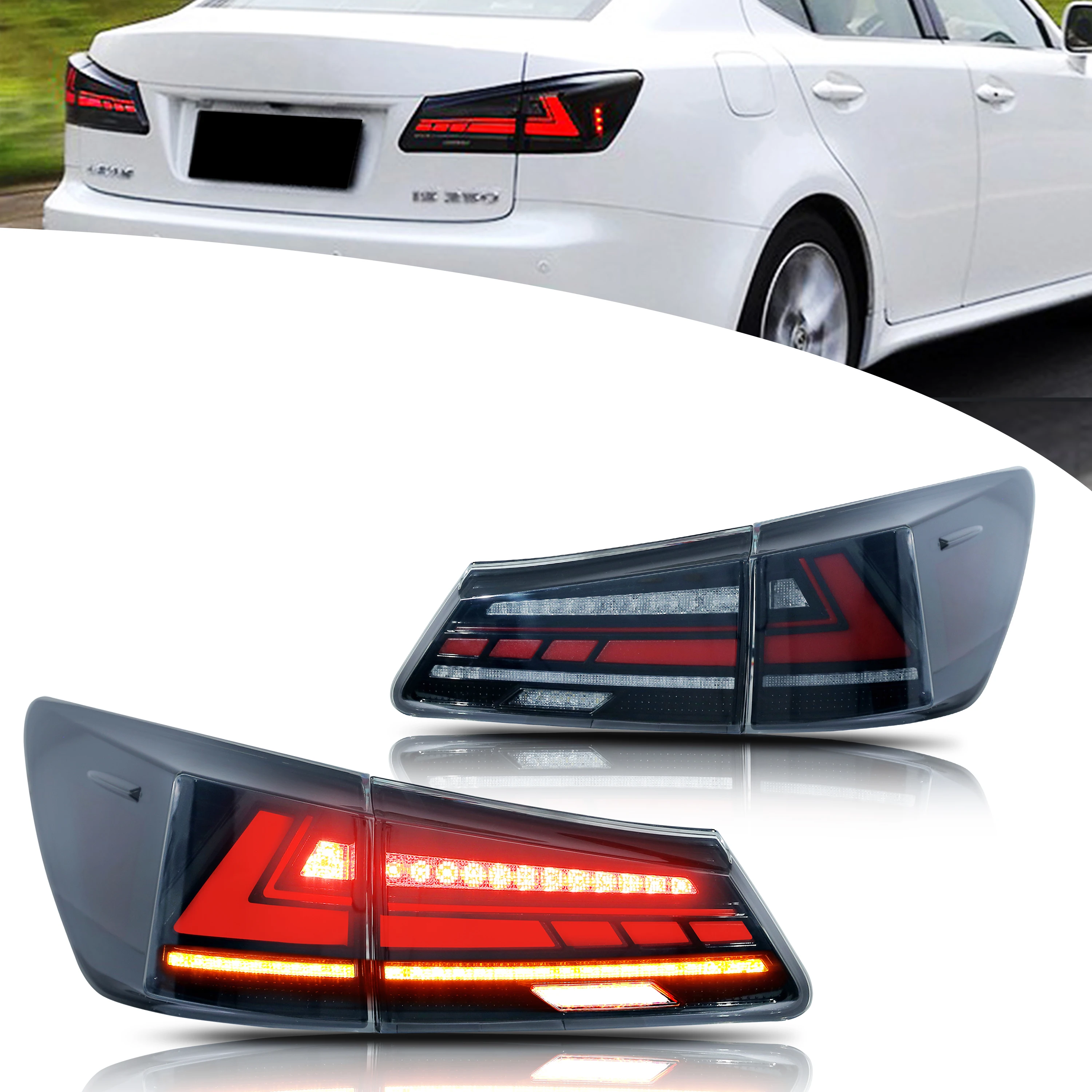 Светодиодные задние фонари для Lexus IS250 IS350 ISF 2006-2013 с последовательным сигналом поворота и анимацией при запуске, комплект задних фар
Светодиодные задние фонари для Lexus IS250 IS350 ISF 2006-2013 с последовательным сигналом поворота и анимацией при запуске, комплект задних фар