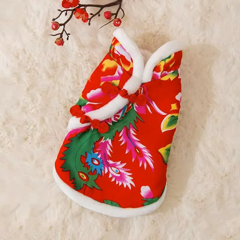Autumn and Winter Ethnic Style Big Flower Cotton Coat Small and Medium Sized Dog Teddy New Year Celebration Pet Clothes
Autumn and Winter Ethnic Style Big Flower Cotton Coat Small and Medium Sized Dog Teddy New Year Celebration Pet Clothes